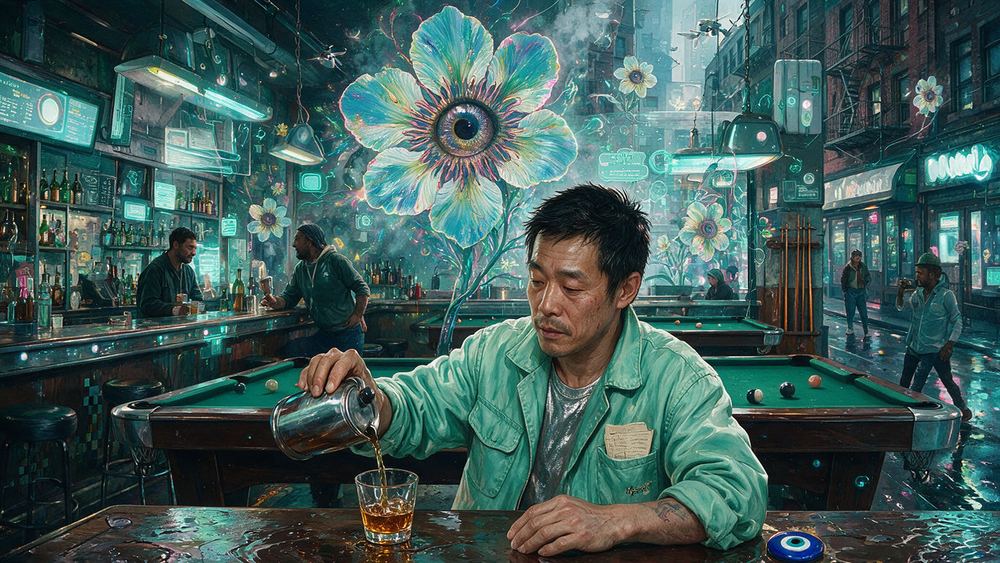 Zhen Seo, a pool hall owner with a room of green felt