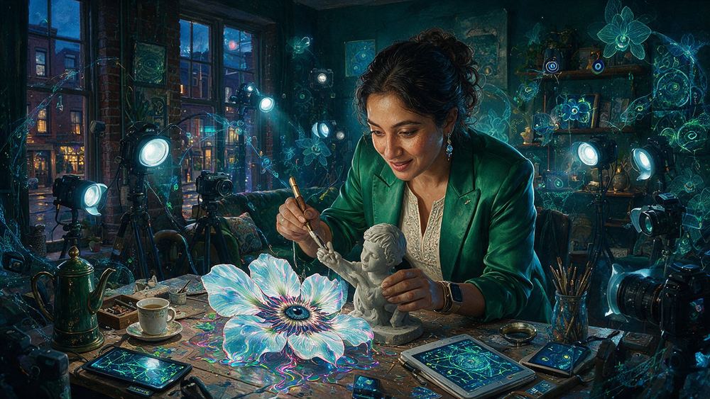 Mehreen Bajwa, a woman who scans real New Yorkers into her world one at a time