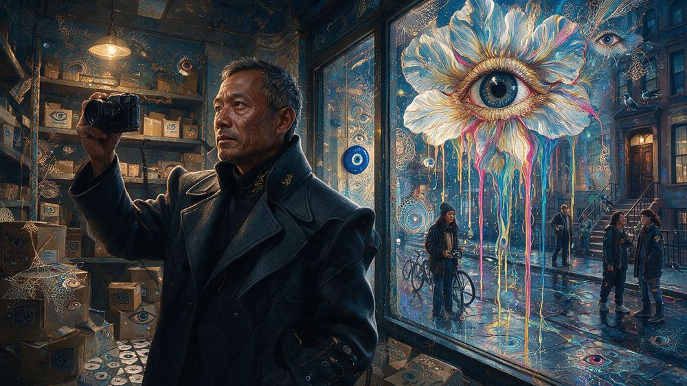 Aung Gyaltsen, a man recording storefronts on their last day