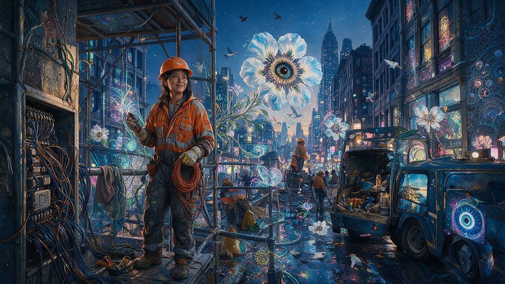 Mei Yamashita, a surveyor holding the line in traffic
