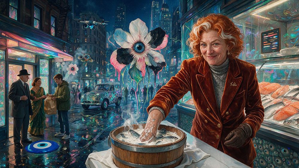 Bridget Ferrante, a woman who sells herring in cream to a shrinking congregation