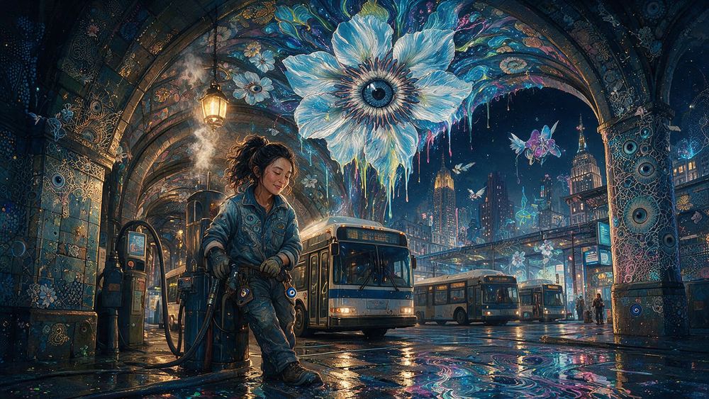 Min-seo Chow, a fuel truck driver refuelling a sleeping city