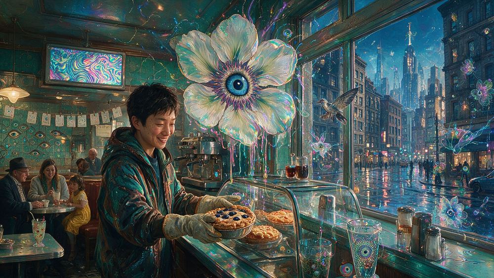 Jae-won Kwon, a baker who fills the pie case before the room opens
