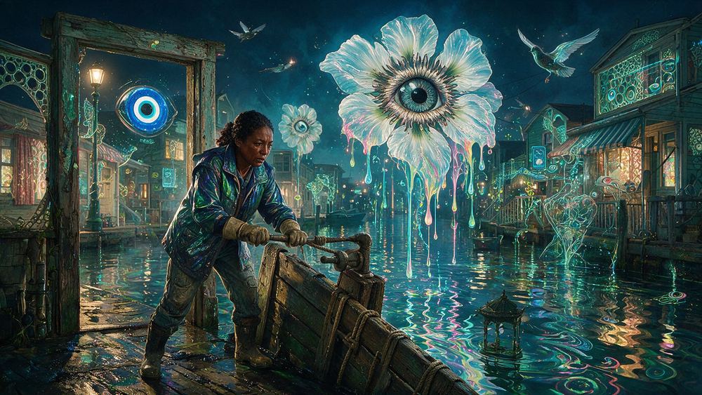 Camille Dorsainvil, a marine contractor raising a bulkhead by hand