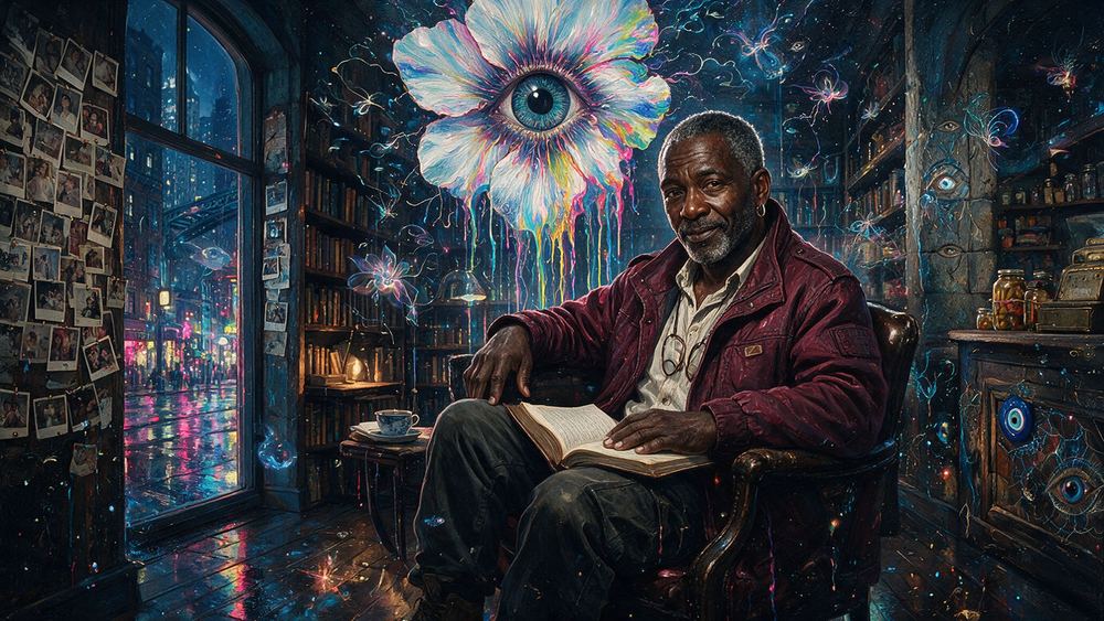 Errol Baptiste, a bodega owner with a wall of photographs of customers
