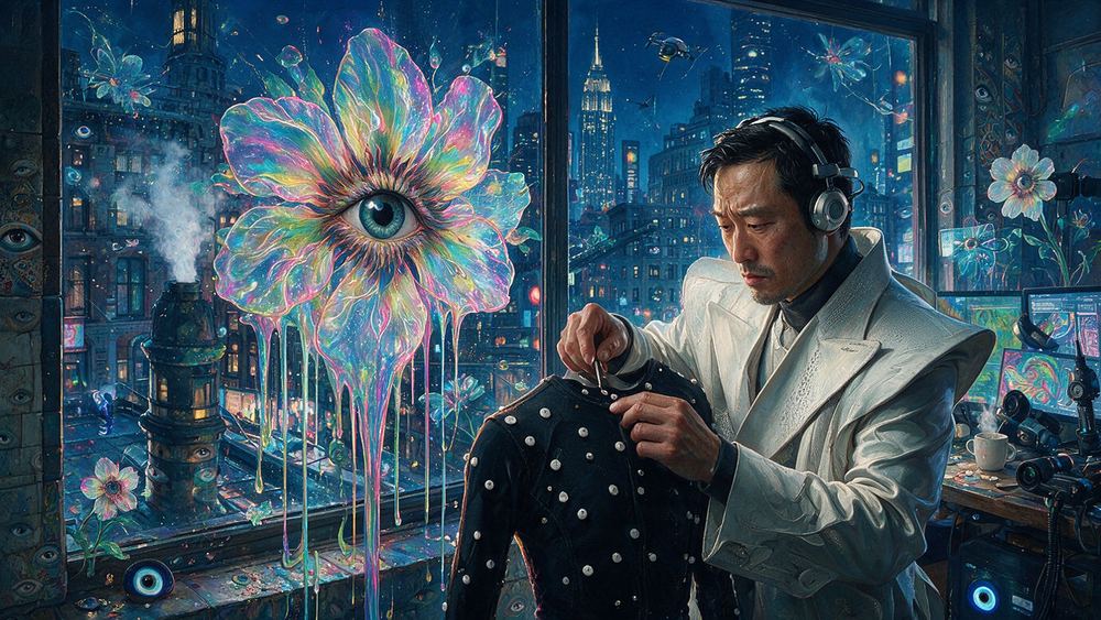 Sung-min Cheung, a man who sculpts in a headset in a Flatiron loft