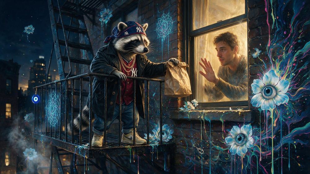 The Raccoon on the Fire Escape
