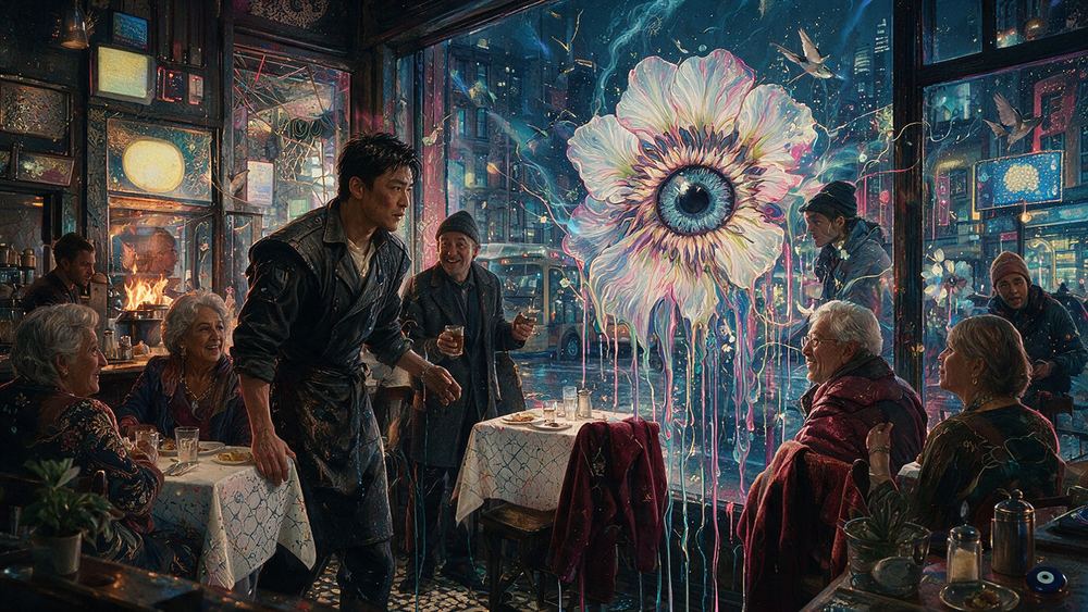 Kenji Baek, a waiter in a ten table East Harlem room where nobody new gets in