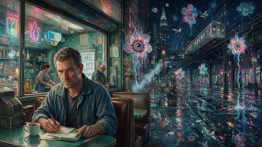 Winston Beaubrun, a busboy on the overnight who reads between tables