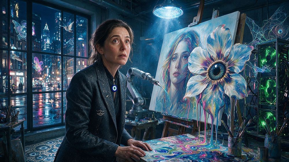 Leah Teitelbaum, a woman who trains only on her own lifetime of portraits