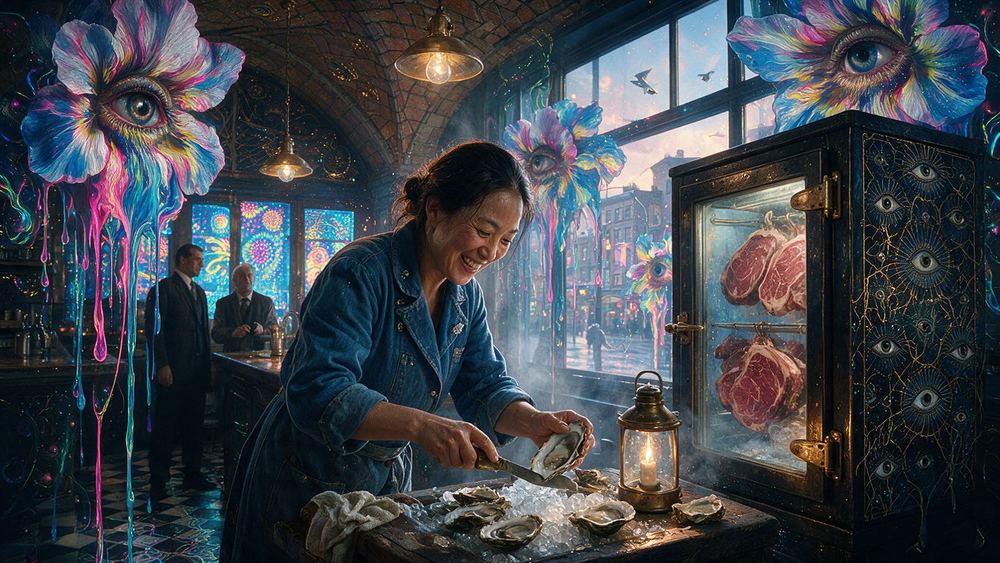 Bayarmaa Bautista, a woman who runs the oyster delivery from the harbour at dawn
