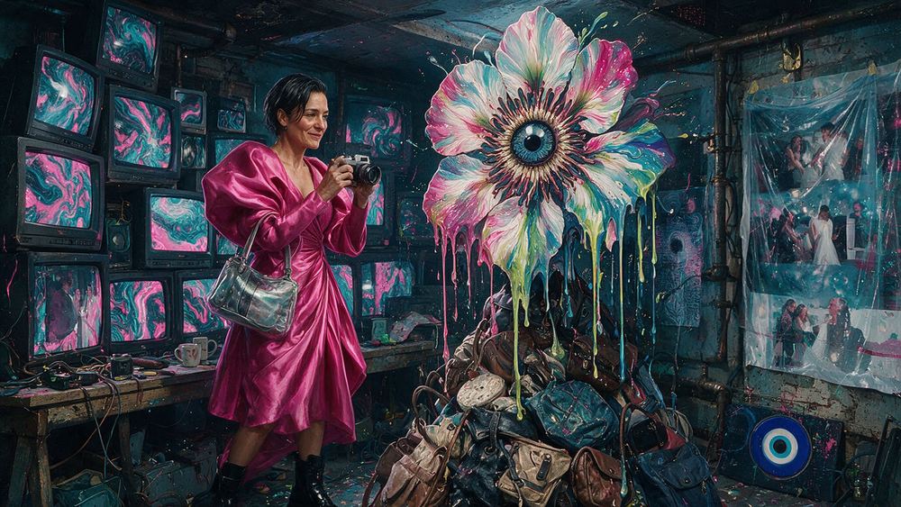Sybil Charlemagne, a woman who moshes the frames of her own wedding video