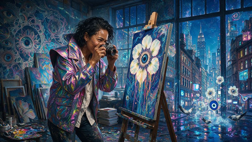 Esperanza Trejo, a painter in Greenpoint who photographs every canvas and mints the twin