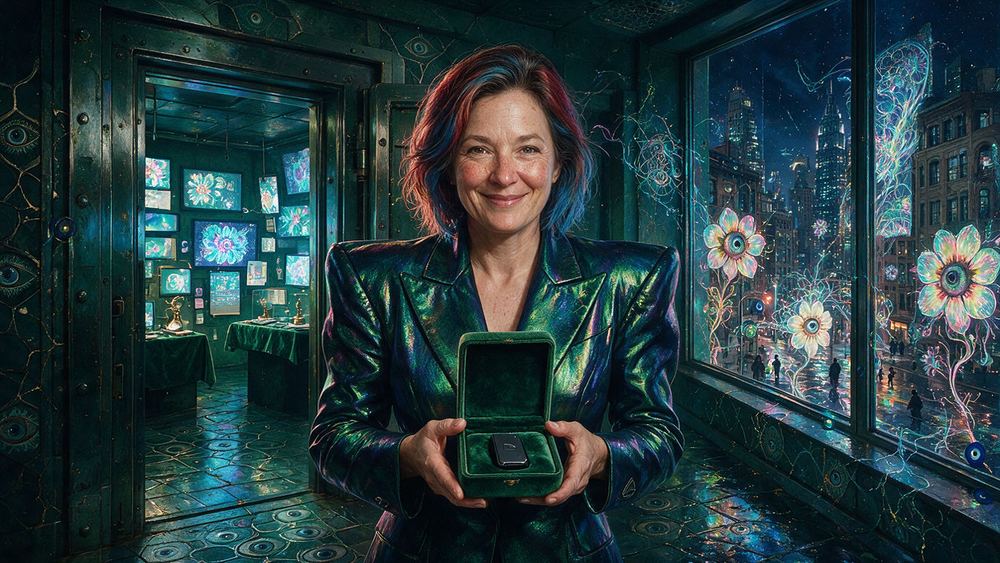 Cherry Hyacinth, a collector who bought the piece that got thrown off the platform