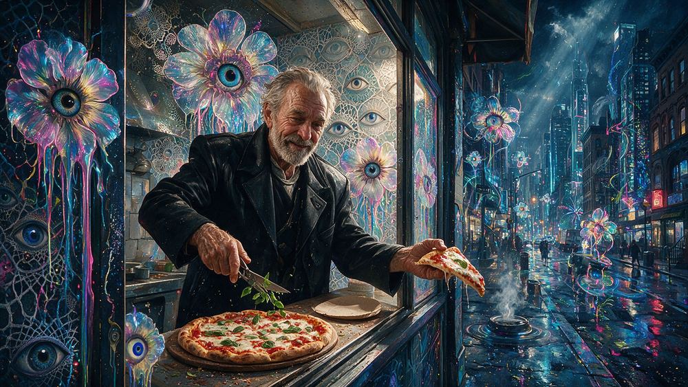 Shmuel Friedlander, an old man who snips basil with scissors over every finished pie