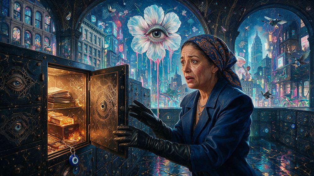 Xiomara Betancourt, a woman in a bank safe deposit room once a year