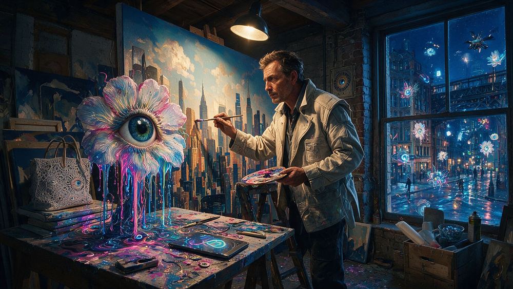 Gennaro Belsky, a man who paints the city as flat clean planes with hard shadows