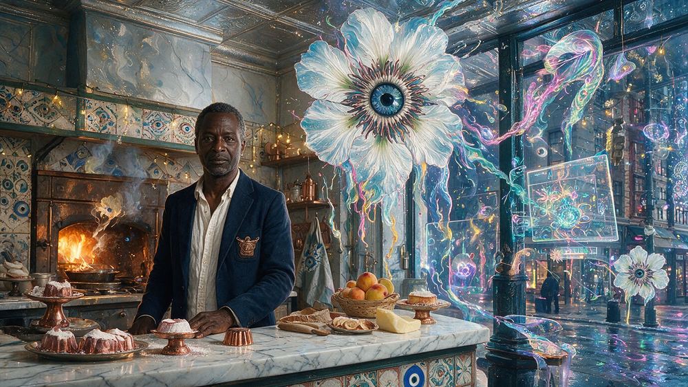 Emeka Mensah, a pastry man at a Little Italy counter open since 1892