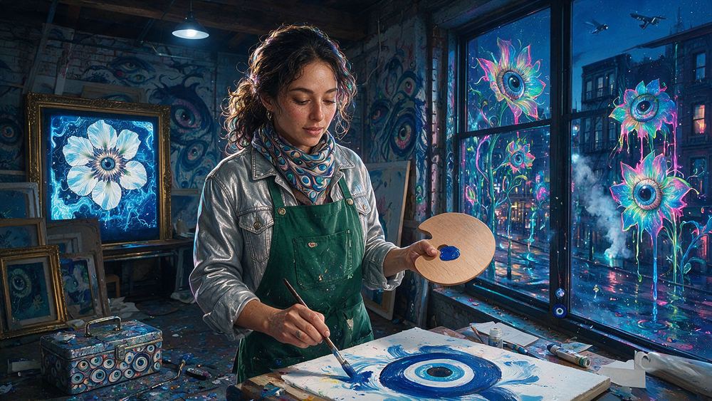 Lina Aziz, an illustrator whose doodle glyphs have become a private language